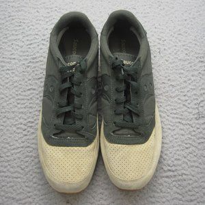 Saucony Shoes Mens Size 12 Green Brown Jazz Low Pro Sneakers Running Leather